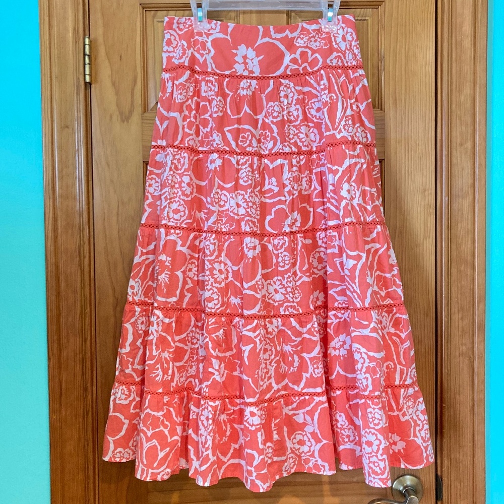 Women’s Jones New York long coral size 8 A-line skirt